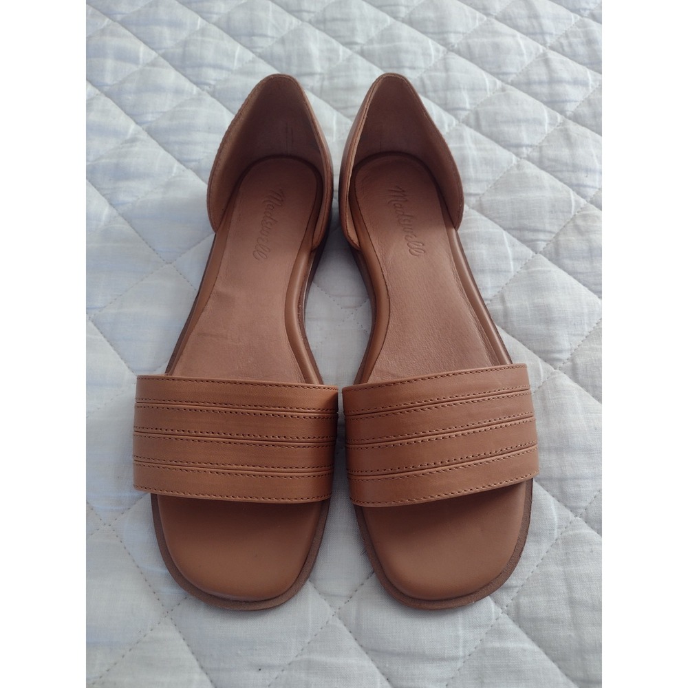 Madewell Tan Leather D'Orsay Slide Sandals